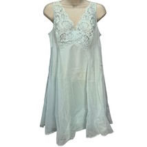 Vintage Shadowline Short Sheer Overlay Nightgown Baby Blue Size S Nylon ... - £38.66 GBP