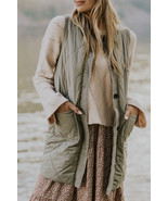 Grass Green Thermal Quilted Pockets Vest Coat - $57.74 CAD