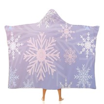 Mondxflaur Snowflakes Hooded Throw Blanket for Living Room Loveseat Office Warm - £17.39 GBP+