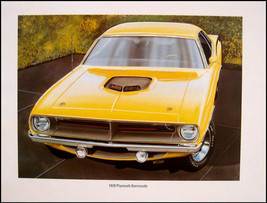 1970 Plymouth Barracuda Orig Mopar Art Print Lithograph - £21.36 GBP