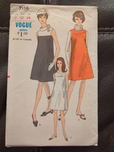 1960s Vogue Sewing Pattern 7156 Womens Dress Jumper 3 Styles Size 12 Vintge - $18.99