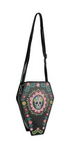Day of the Dead Sugar Skull Coffin Shaped Mini Backpack Crossbody Purse - £23.32 GBP