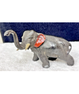 Antique Cold Painted Elephant Figure 5 x 3.5 inch w Tusks Just a Lovely ... - £28.42 GBP