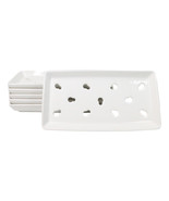 Pack Of 6 Ceramic White Neta Zara Sushi Case Plates With Drip Holes 8&quot; B... - €45,37 EUR