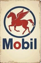 Mobil Exxon Retro Vintage Gas Gasoline Oil Tin Sign 8x12 inches Station U - $34.91 CAD