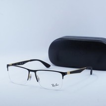 RAY BAN RX6335 2890 Black/Gold 56mm Eyeglasses New Authentic - $97.46