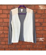 Chico&#39;s Lightweight Open Front Color Block Cardigan Sweater Size 0 Medium - €16,23 EUR
