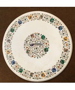 28&quot; Round Floral luxary Mother of Pearl Inlay Coffee Table Top / White M... - $2,490.68 CAD