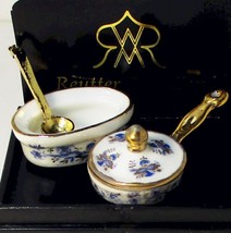 Blue Onion Casserole &amp; Skillet 1.432/5 Reutter Souffle Dish DOLLHOUSE Mi... - $20.96