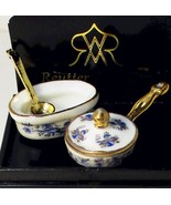 Blue Onion Casserole &amp; Skillet 1.432/5 Reutter Souffle Dish DOLLHOUSE Mi... - $20.96