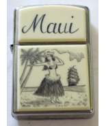 Vintage MAUI HAWAII ZIPPO Lighter Linda Layden Hula Girl Scrimshaw 1980s - $90.23 CAD