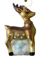 Midwest-CBK Hand Blown Glass Tan Fawn Deer Glass Christmas Ornament 4 in NWT - $17.05