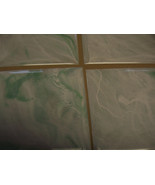 LIGHT GREEN SEAFOAM MARBLE PLASTIC TILE 4 1/4&quot; wall bathroom kitchen pol... - $6.74 CAD