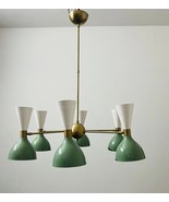 6 Arms 12 Light Mid Century Stilnovo Style Handmade Brass Ceiling Lamp L... - $6,239.78 MXN