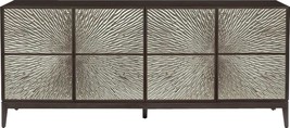 Media Cabinet Entertainment Center Woodbridge Radial Artisan Patina Charcoal - £5,187.02 GBP