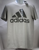 Adidas Heather Gray Performance tee Classic logo Sport Graphic T shirt L... - £14.34 GBP