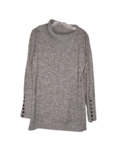 ROZ &amp; ALI Sweater W/Asymmetrical Shawl Collar &amp; Faux Button Wrist Detail... - $15.84