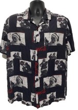 Coca Cola Santa Black And White Hawaiian Shirt Size L vtd - £12.24 GBP