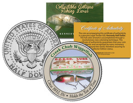 CREEK CHUB WIGGLEFISH Collectible Antique Fishing Lures JFK Half Dollar ... - $12.16