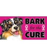 Aussie Shepherd Bark For The Cure Breast Cancer Awareness Car Fridge Dog Magnet  - £5.34 GBP