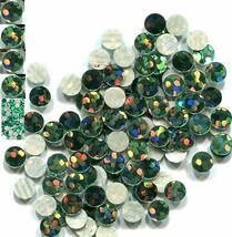 HOLOGRAM SPANGLES Hot Fix  EMERALD  Iron on  6mm    2 Gross  288 Pieces - $8.54 CAD