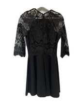 Anthropologie BB Dakota Fit &amp; Flare Dress Black Lace Formal Cocktail Party S - £31.11 GBP