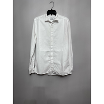 Topman Mens Button-Up Shirt White Solid Long Sleeve Spread Collar S New - £20.31 GBP