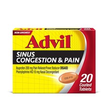 Advil Sinus Congestion and Pain, Sinus Relief Medicine, Pain Reliever an... - $16.99