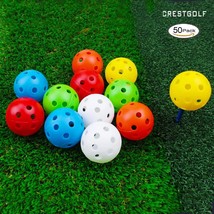 CRESTGOLF 12/50pcs Per Pack Size 40mm Plastic Airflow Golf Balls Pickleballs Bal - £89.73 GBP