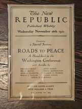 The New Republic Published Weekly, Wednesday November 16th 1921 Vol XXVI... - $40.73