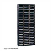 Value Contemporary Metal 72 Compartments Flat Files Organizer In Black - £364.86 GBP