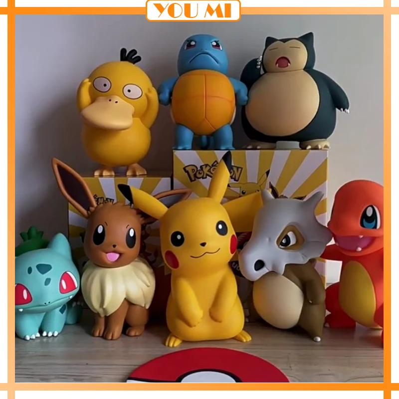 Pokemon Anime Figure Pikachu Charmander Eevee Ibrahimovic Porkby Squirtle Large - £33.48 GBP+