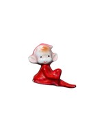 Vintage Ceramic Red Pixie Elf Figurine Sitting Down Pixie  Label: Korea - $214.09 MXN
