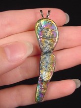 (TP-135) Weird Rare Titanium Polymorph Gold Teal Pink Rainbow Pendant Jewelry - £51.99 GBP