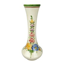 Vintage Wechsler Vase Floral Tirolkeramik Austria 8.25&quot; Roses Gerber Daisies 734 - £15.64 GBP