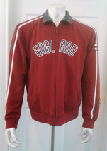 England Spell Out Men&#39;s Full Zip Long Sleeve Red Sweatshirt Jacket Size ... - €6,92 EUR