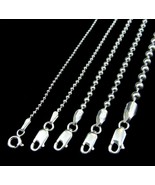 Solid 925 Sterling Silver Italian BALL/BEAD Dogtag ID Chain Necklace 1.5MM - 6MM - £15.93 GBP - £171.02 GBP
