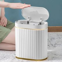 Smart Sensor Trash Can, White with Gold Trim, Plastic, 10L/2.6 Gallon, O... - $833.81 MXN