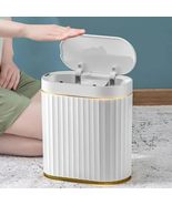 Smart Sensor Trash Can, White with Gold Trim, Plastic, 10L/2.6 Gallon, O... - $821.91 MXN