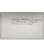 George Edward Wahlen 9d. 2009) Signed Autographed 3x5 Index Card - Medal... - $24.16 CAD