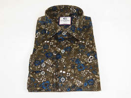 Men's Shirt By CASILA Turkey Cotton Blend Long Sleeves 501660-02 Olive Floral image 4