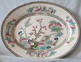 J &amp; G Meakin Multi Colored Indian Tree 14&quot; Platter circ 1900 - £21.76 GBP
