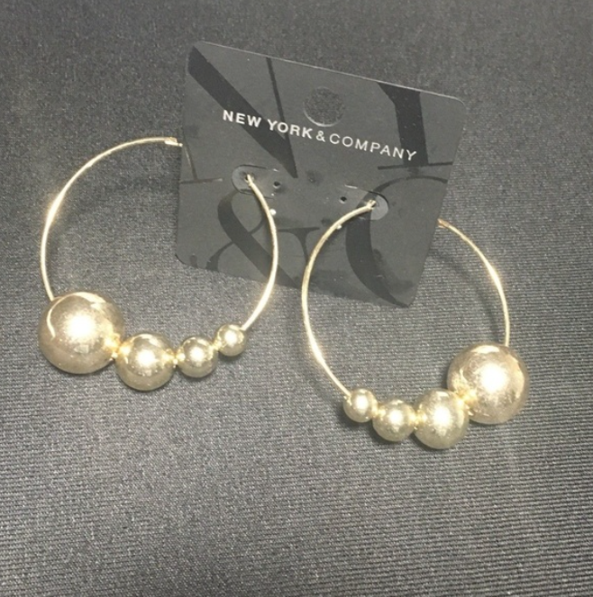New York & Company Women's Gold Tone Ball Dangle Earrings - $9.16