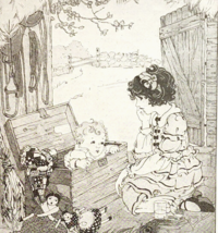 1923 Truda Dahl Art Print Drawing Rosalind Antique Ephemera 4.25 x 3.5&quot; - $19.99