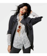 Cabi XS #3184 Mesh Back Jacket Knit Black Gray Love Modern Mesh-Back Lov... - $50.65 CAD