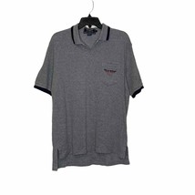 Polo Sport Ralph Lauren Gold Shirt Size Large Gray With Navy Trim Cotton Mens - £19.10 GBP