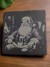 Slate Coasters Adorned with Christmas or Holiday Designs Set of 4 with L... - $42.99