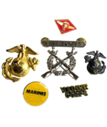 USMC US Marine Corps Vintage 6 Pc Pin Badge Lot Rifle Expert 4th Air Win... - £57.61 GBP