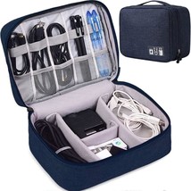 Electronics Accessories Organizer Bag, Electronic Organizer Travel, Dark Blue - £30.12 GBP