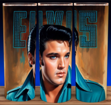 Elvis Presley King of Rock Blue Shirt Cup Mug Tumbler 20oz - £15.78 GBP